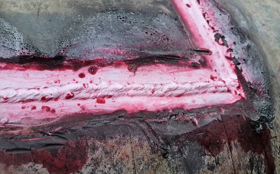 NDT on welded joint